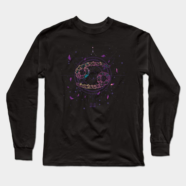 Your Cancer Zodiac Sign On The Shirt Long Sleeve T-Shirt by gdimido